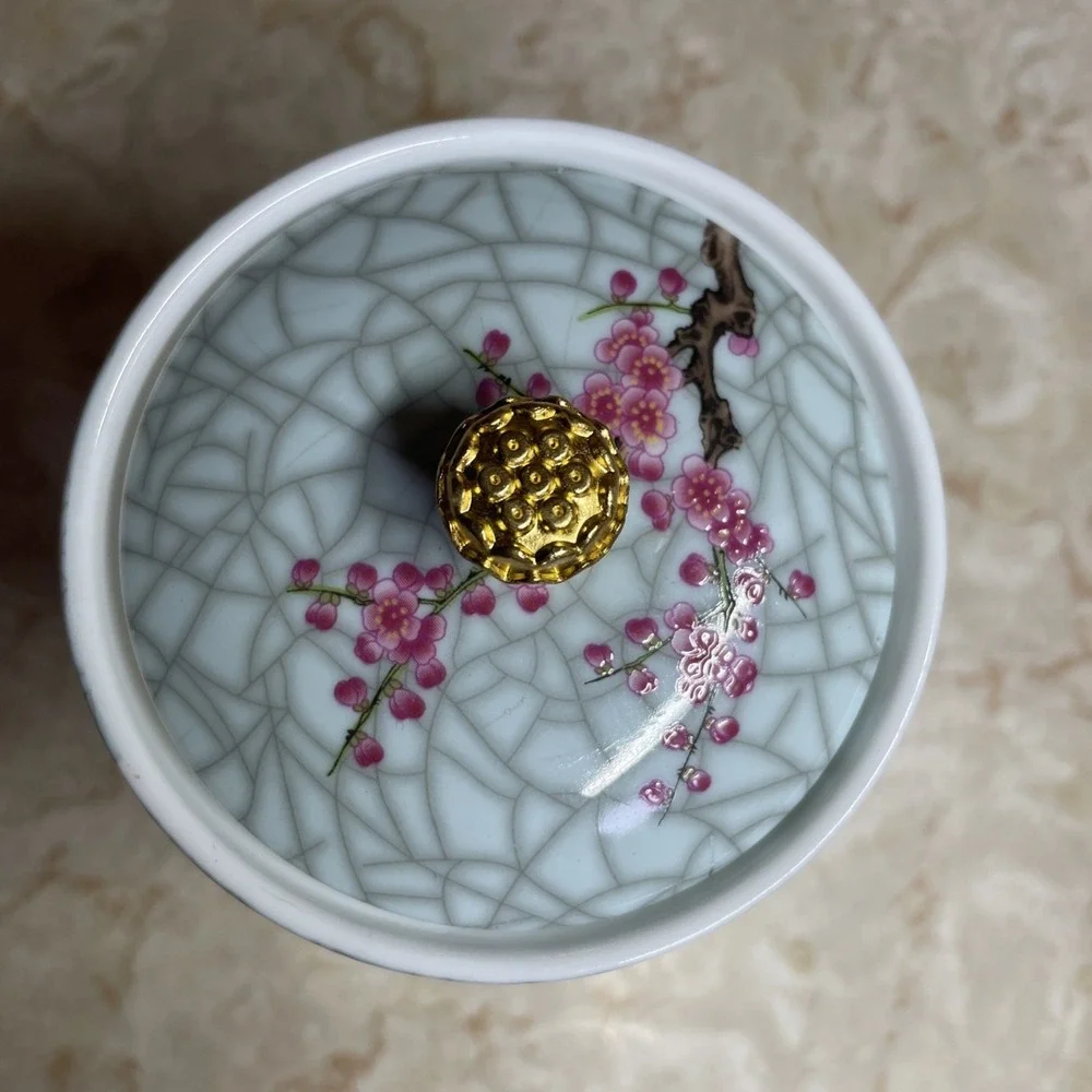 Beautiful Vibrant Ceramic Tea Canister 5x3.5
